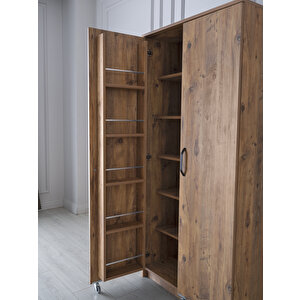 Çok Amaçlı 2 Kapaklı Mutfak Erzak Kiler Dolap 86x52x180 Cm