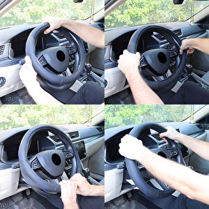 Michelin Mc1003naz Premium Suni Deri Direksiyon Kılıfı Mavi̇
