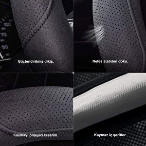 Michelin Mc1003nr Premium Suni Deri Direksiyon Kılıfı Kirmizi