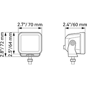 Hella Off-road Led Lamba 12v-24v 70mm Hareketli Montaj 1fa358176-801