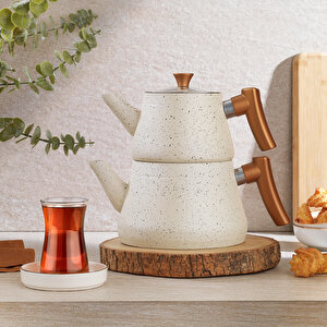 Solea Çaydanlık Takımı 3 Parça Krem