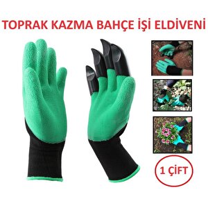 Eldiven Toprak Bahçe Kazma Eldiveni Çiçek Dikme Ekme Bahçe İşleri Hobi Eldiveni