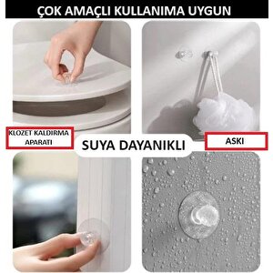 Mutfak Banyo Dolap Gardrop Kulpu Çok Amaçlı 4 Adet  Yapışkanlı Kulp Tutacak Askı