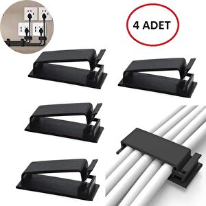 Kablo Tutucu Sabitleyici Klips Yapışkanlı 4 Adet Kablo Düzenleyici Organizer