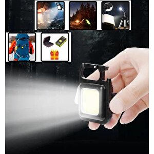 Led Lamba Mini 30 Ledli Mıknatıslı Şarjlı Askılı Anahtarlık Kamp Çadır Lambası Fener
