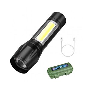 El Feneri Şarjlı Kampşarjlı Kamp Feneri  El Feneri Mini Boy  Ledli Fener Üç Fonksiyonlu Avcılık Fener Avcılık Feneri Mini Led Zoom