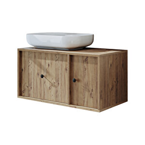 Roomart Gusto Ayaksız Oval Lavabolu Mdf 90 Cm Çekmeceli Banyo Dolabı