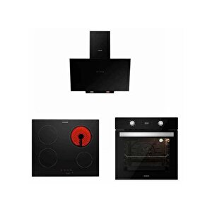 Siyah Cam Ankastre Set 3481 -vc8210b01 Vitroseramik - Bo6502b01