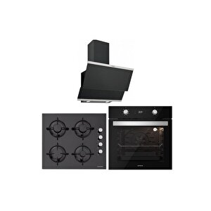 Siyah Cam Ankastre Set Bo6504b01 - Cs5349b01 - 3420 Classy