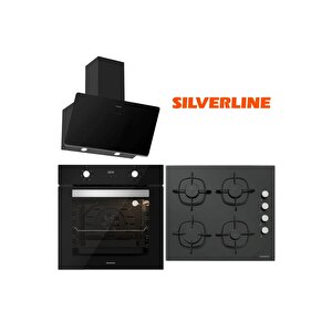 Silverline Siyah Cam Ankastre Set Bo6502b01 - Cs5335b01 - 3457