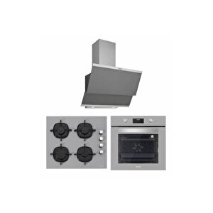 Bo6502s02 - Cs5335s01 - 3420 Classy 60 Gri Cam Ankastre Set