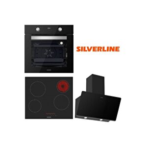 Silverline Siyah Cam Ankastre Set Bo6502b02 - Vc5446b01 - 3457 Soho