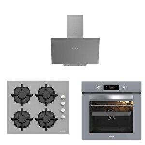 Gri Cam Ankastre Set 3481 - Cs5343s01 - Bo65e4s01