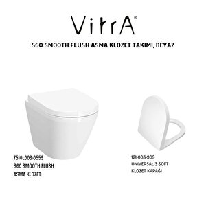 S60 Smooth Flush Asma Klozet 7510l003-0559, Vitra Unıversal 2 Soft Klozet Kapağı 121-003-909
