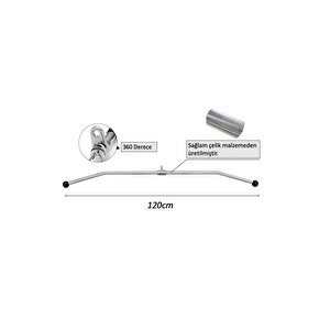 Bar 117 Çelık Lat Barı Sirt Ve Göğüs Kaslari İçi̇n 4 Kg - 120 Cm