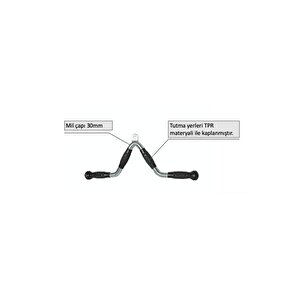 Bar 110 Kaucuk Tutma Kollu Kısa Trıceps&bıceps Barı Arka Ve Ön Kol Şeki̇llendi̇rme 3,4 Kg