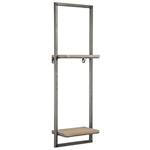 Metal Duvar Rafı Ahşaplı Duvara Sabit Banyo Organizer