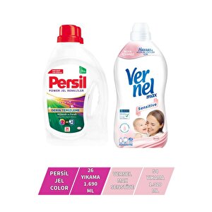 Vernel Max Sensitive 1,44l + Persil Color Jel 26 Yıkama