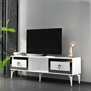 Li̇nda Tv Sehpasi (alt Modül) Beyaz-gümüş Beyaz-Gümüş