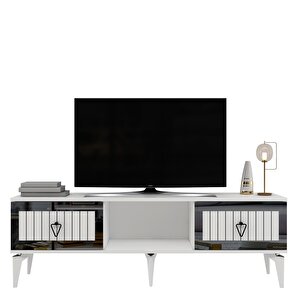 Li̇nda Tv Sehpasi (alt Modül) Beyaz-gümüş