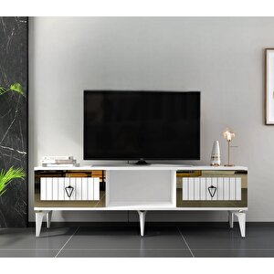 Li̇nda Tv Sehpasi (alt Modül) Beyaz-altın Beyaz-Altın