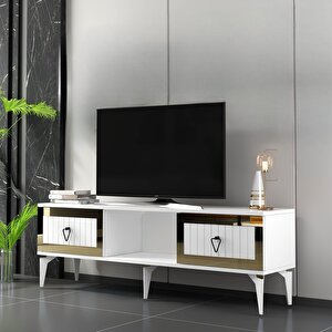 Li̇nda Tv Sehpasi (alt Modül) Beyaz-altın Beyaz-Altın