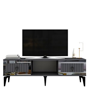 Li̇nda Tv Sehpasi (alt Modül) Antrasi̇t-gümüş