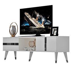 Vani̇a Tv Sehpasi Ve Konsol 2'li Salon Takimi Beyaz-gümüş