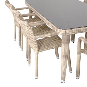 Peter 100x215 Rattan Bahçe Masa Takımı | Rehome