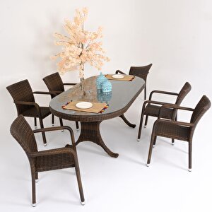Sunsire 100x200  Rattan Bahçe Masa Takımı | Rehome