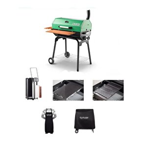 Cg-075 Barbekü Mangal | Kömürlü | 75 Cm | Yeşil | Tam Set