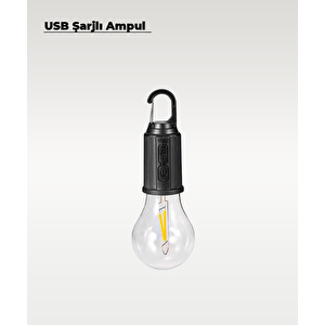 10W Usb Şarjlı Askılı 4 Kademeli Led Ampul 3200k Sarı Işık