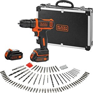 Black+decker Bdcdd12bafc-qw 10.8v 1.5ah Li-ion Şarjlı Matkap Vidalama,taşıma Çantası,80 Parça Aks. Seti