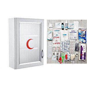 Ecza Dolabı İçi Dolu Lüx İlk Yardım İçerikli Pvc 50x35x16 Cm-159+phl