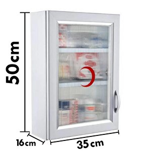 Ecza Dolabı İçi Dolu Lüx İlk Yardım İçerikli Pvc 50x35x16 Cm-159+phl