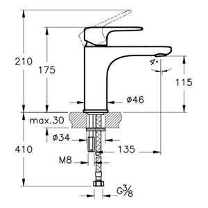 Root Round Lavabo Bataryası L Soft Altın A4270674