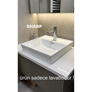 Cerastyle Dolap Uyumlu & Tezgah Üstü Sharp Etajerli Lavabo 60 Cm 037100u