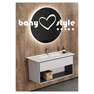 Cerastyle Blue Mobilya Uyumlu Etajerli Lavabo 50x36