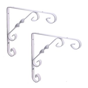 2 Adet Burgulu 15 X 15 Cm Dekoratif Raf Altı Ayağı Konsol Beyaz