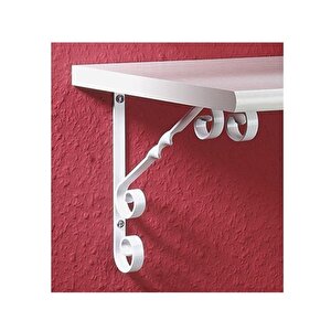 2 Adet Burgulu 15 X 15 Cm Dekoratif Raf Altı Ayağı Konsol Beyaz