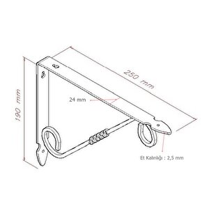 24 Adet Ferforje 19 X 25 Cm Dekoratif Raf Altı Ayağı Konsol Beyaz