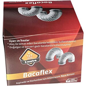 Bacamatik Için Bacaflex Aspiratör Baca Borusu 127 Mm 3 Mt