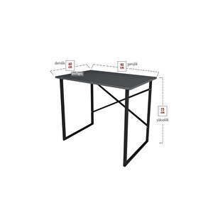 Bofigo 60x90 Cm Çalışma Masası Bilgisayar Masası Ofis Ders Yemek Masası Antrasit