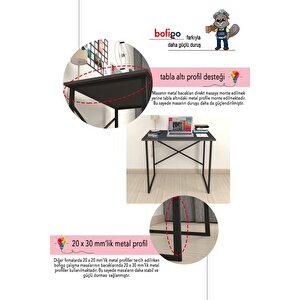 Bofigo 60x90 Cm Çalışma Masası Bilgisayar Masası Ofis Ders Yemek Masası Antrasit