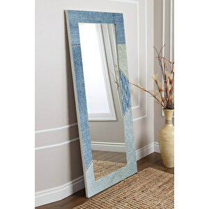 Mavi Desenli Dekoratif Boy Aynası 150x60cm