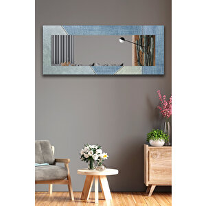 Mavi Desenli Dekoratif Boy Aynası 150x60cm