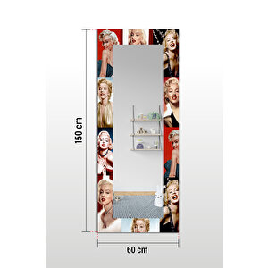 Renkli Marilyn Monroe Boy Aynası 150x60cm