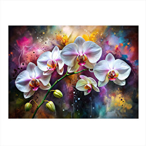 Pembe Orkideler Hediyelik Ahşap Tablo 50cmx 70cm