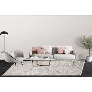 Modern Bej Dijital Baskı Hipoalerjenik Kaymaz Taban Halı Yolluk Ha106 120x180 cm