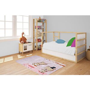 Çocuk Halısı Ve Bebek Halısı Pembe Yıkanabilir Kaymaz Taban dijital Baskı hc009